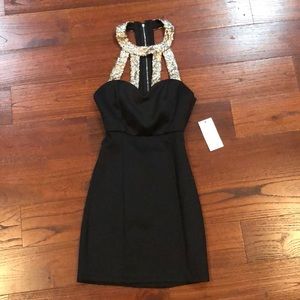 Black and gold dress